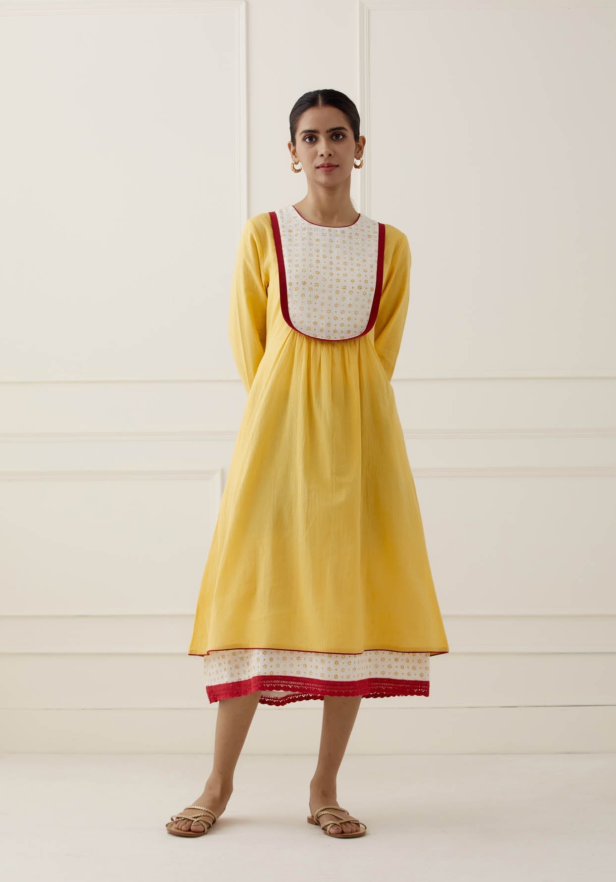 Yellow Zaid Dress - The Indian Cause