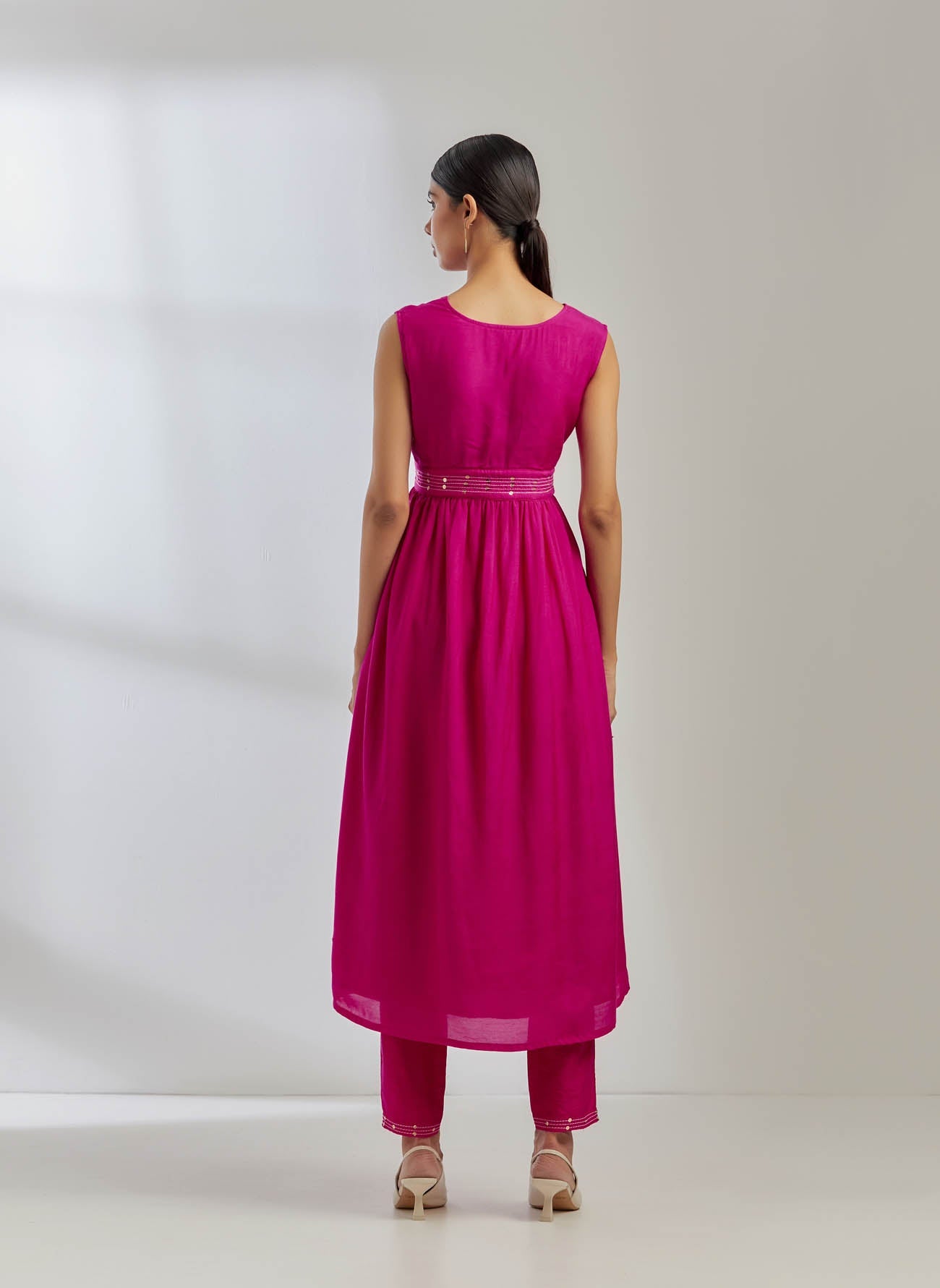 Pink Silk Sirgus Kurta Dress - The Indian Cause