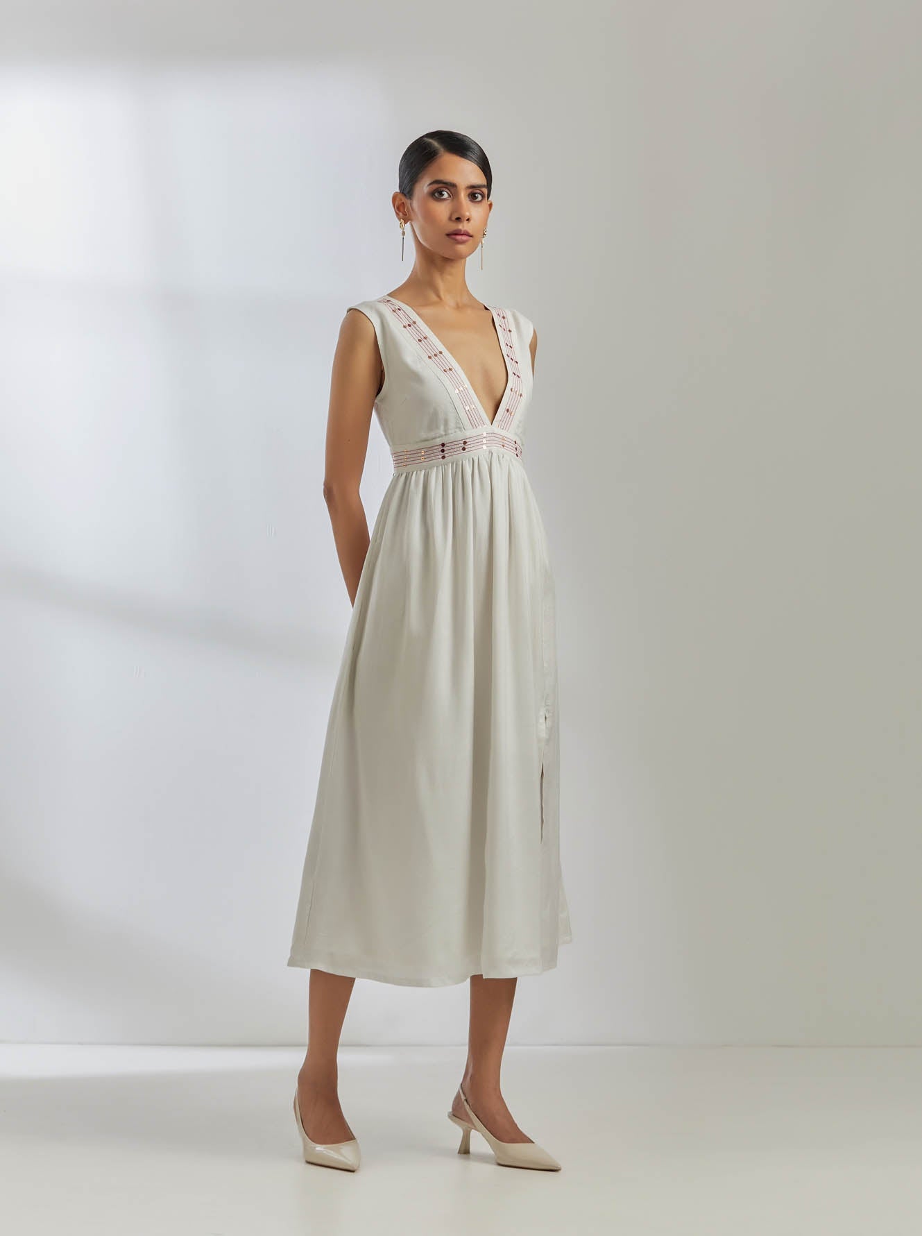 White Silk Sirgus Dress - The Indian Cause