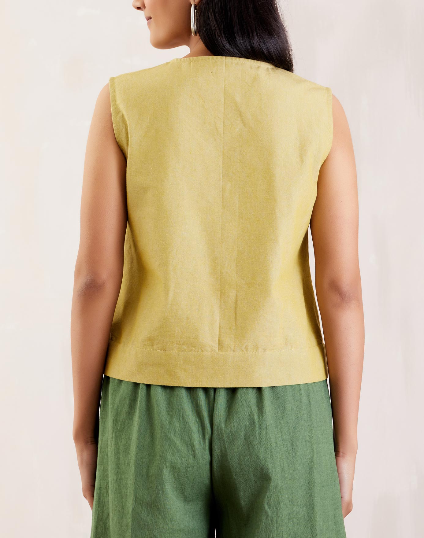 Lime Green Cotton Shirt Top - The Indian Cause