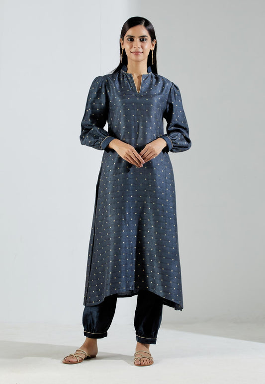 Grey Booti Polaris Kurta with Salwar and Dupatta (Set of 3) - The Indian Cause
