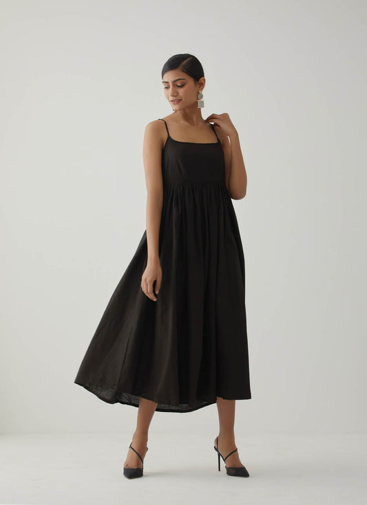 Black Strappy Rigel Dress - The Indian Cause