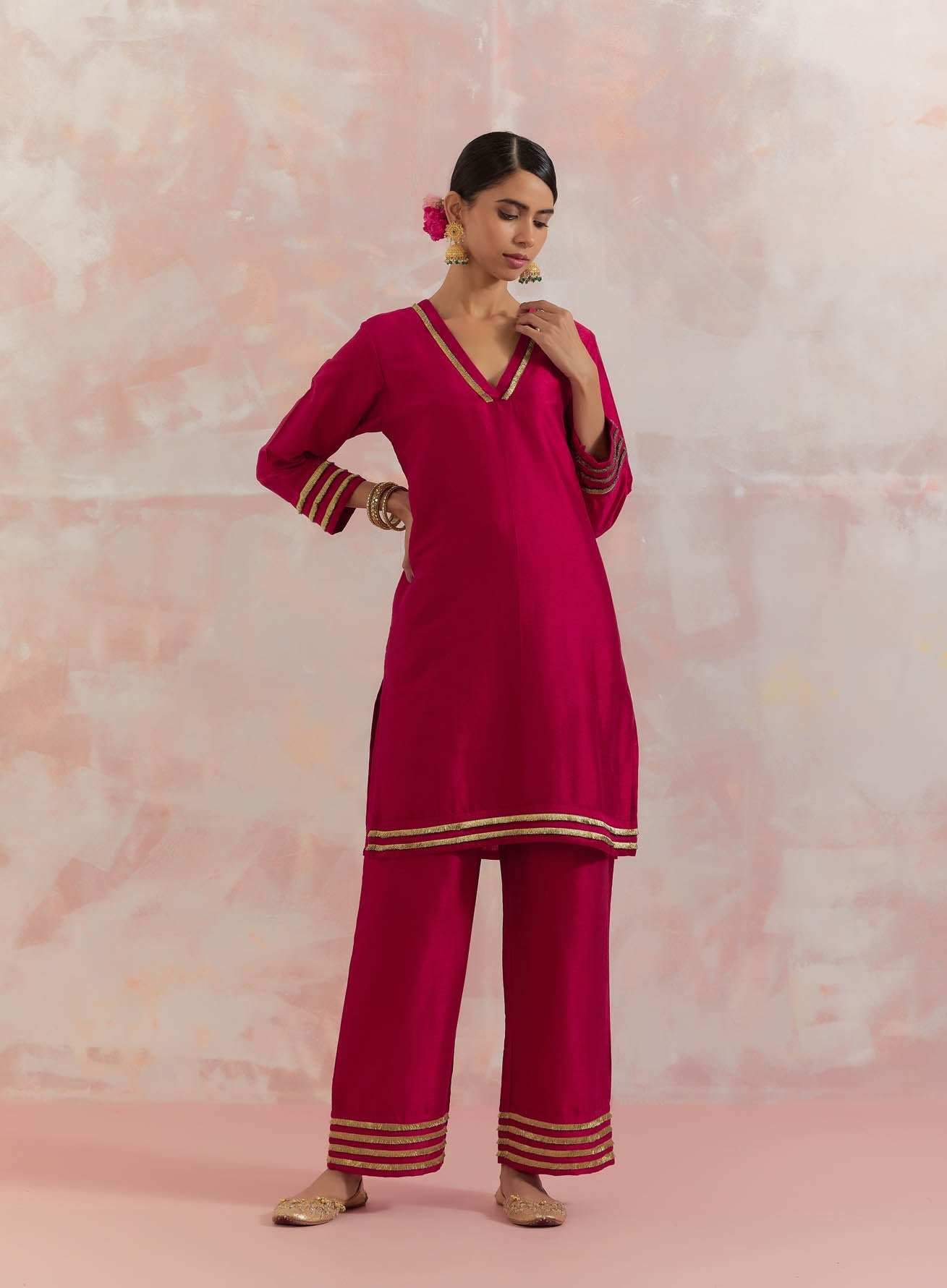 Buy Embroidered Short Kurta With Printed Pants by Designer ARCHANA SHAH  Online at Ogaancom