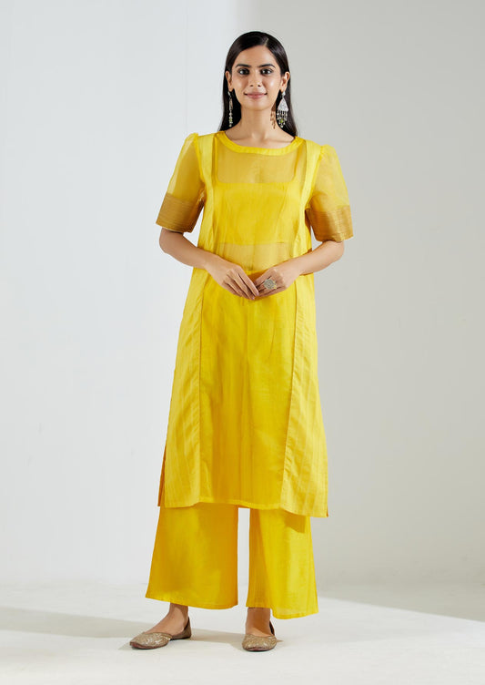 Yellow Rukbat Kurta Set - The Indian Cause