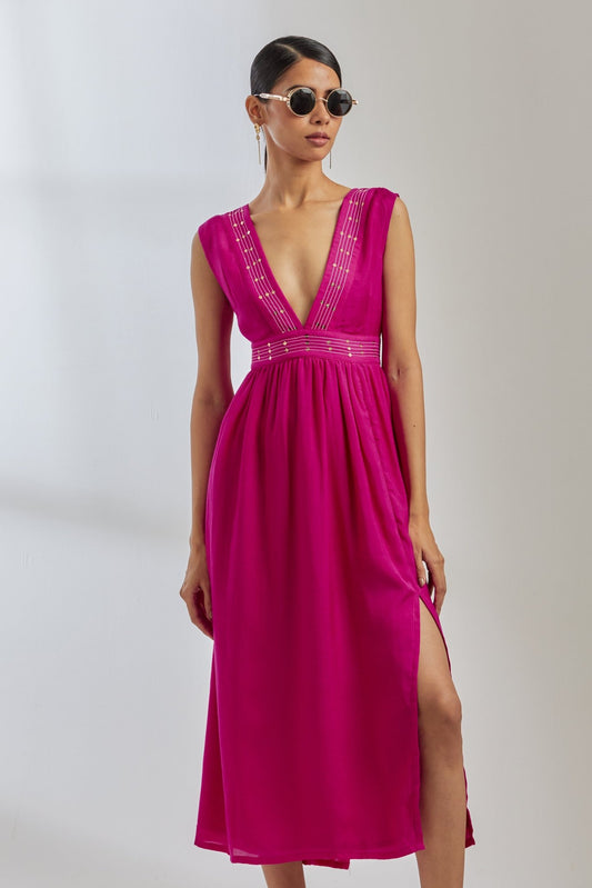 Pink Silk Sirgus Dress - The Indian Cause