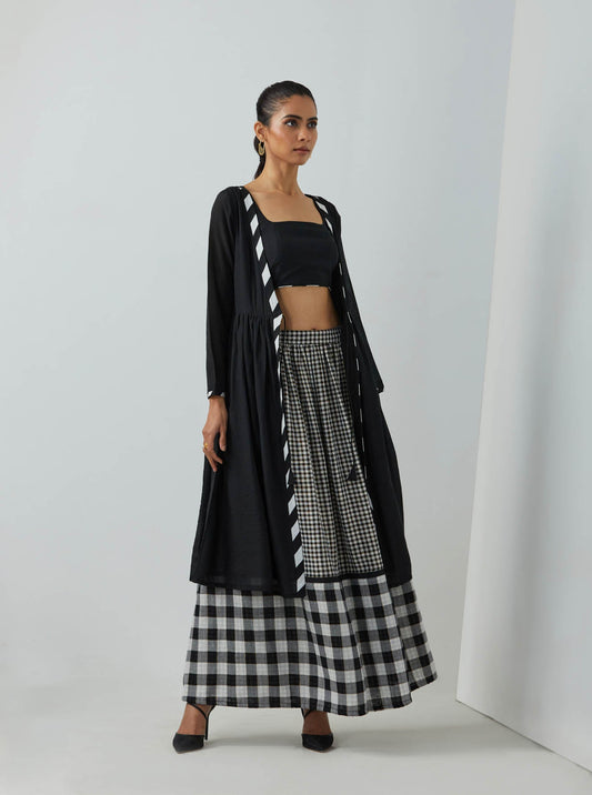 Black Chanderi Overlay - The Indian Cause