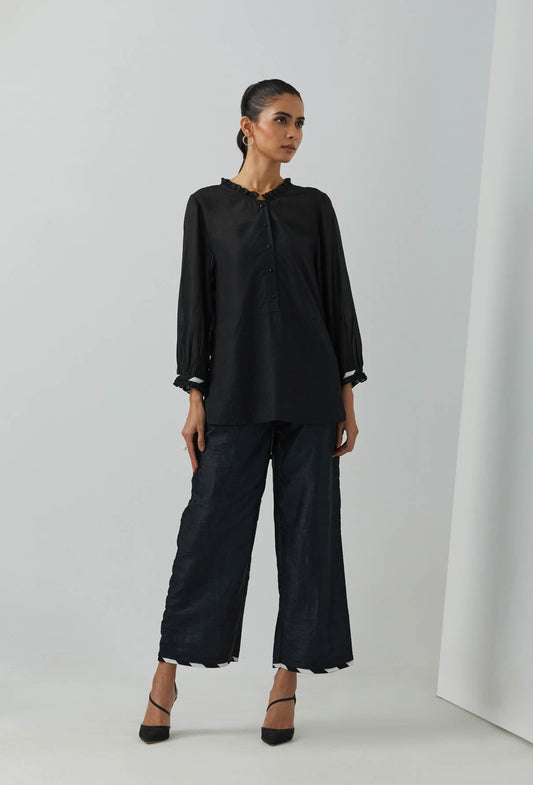 Black Chanderi Gypsy Tunic - The Indian Cause