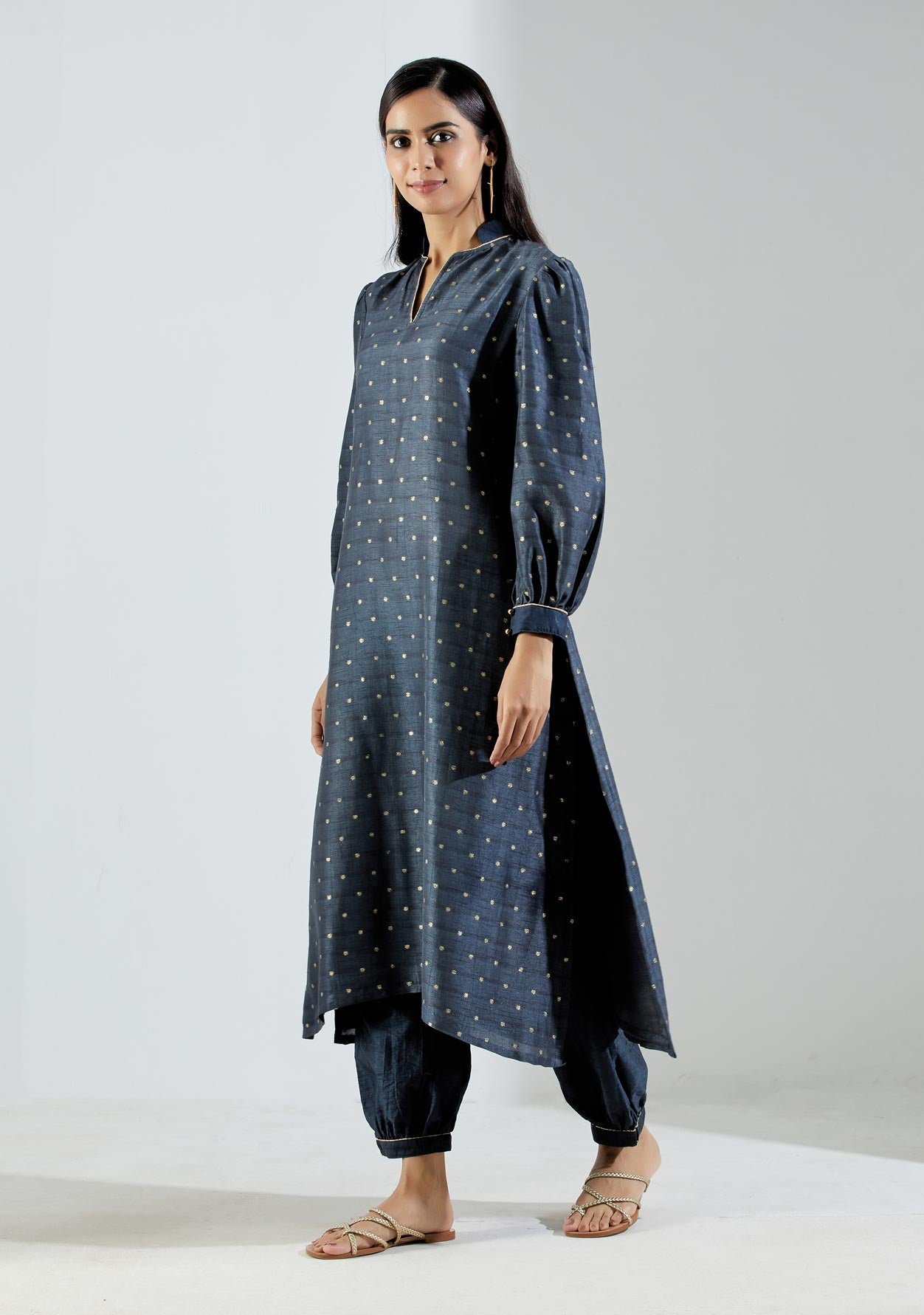 Grey Booti Polaris Kurta with Salwar and Dupatta (Set of 3) - The Indian Cause