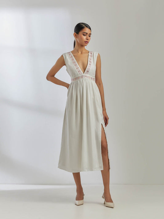 White Silk Sirgus Dress - The Indian Cause