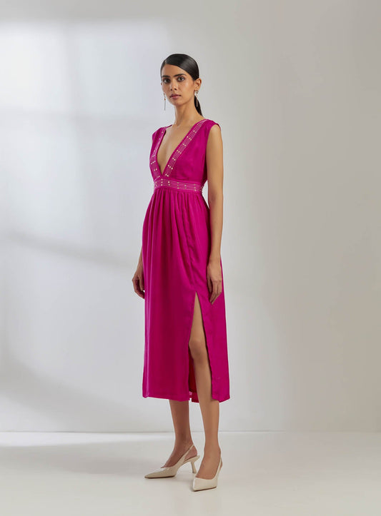Pink Silk Sirgus Dress - The Indian Cause