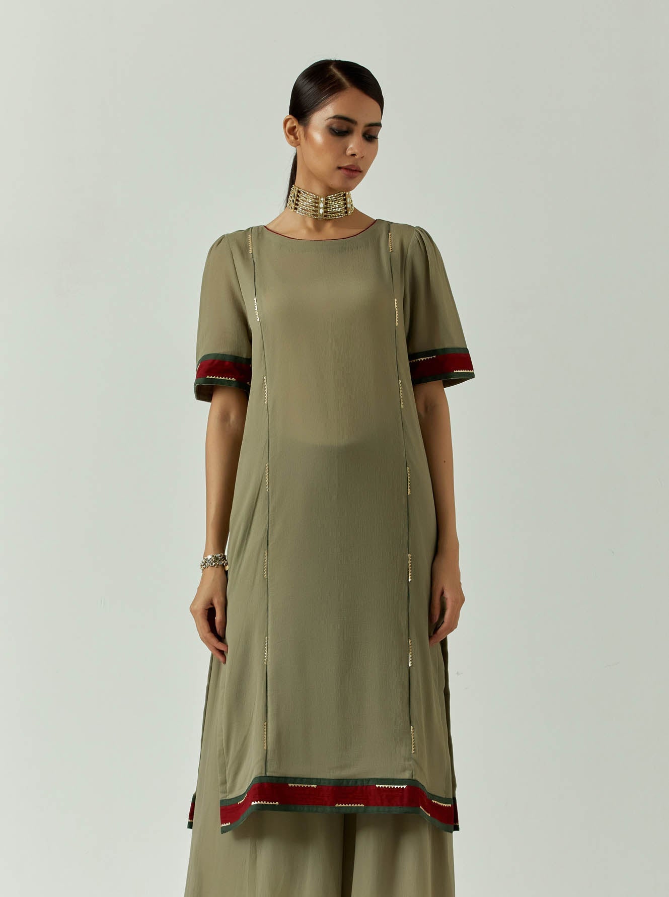 Moss Green Rukbat Kurta - The Indian Cause