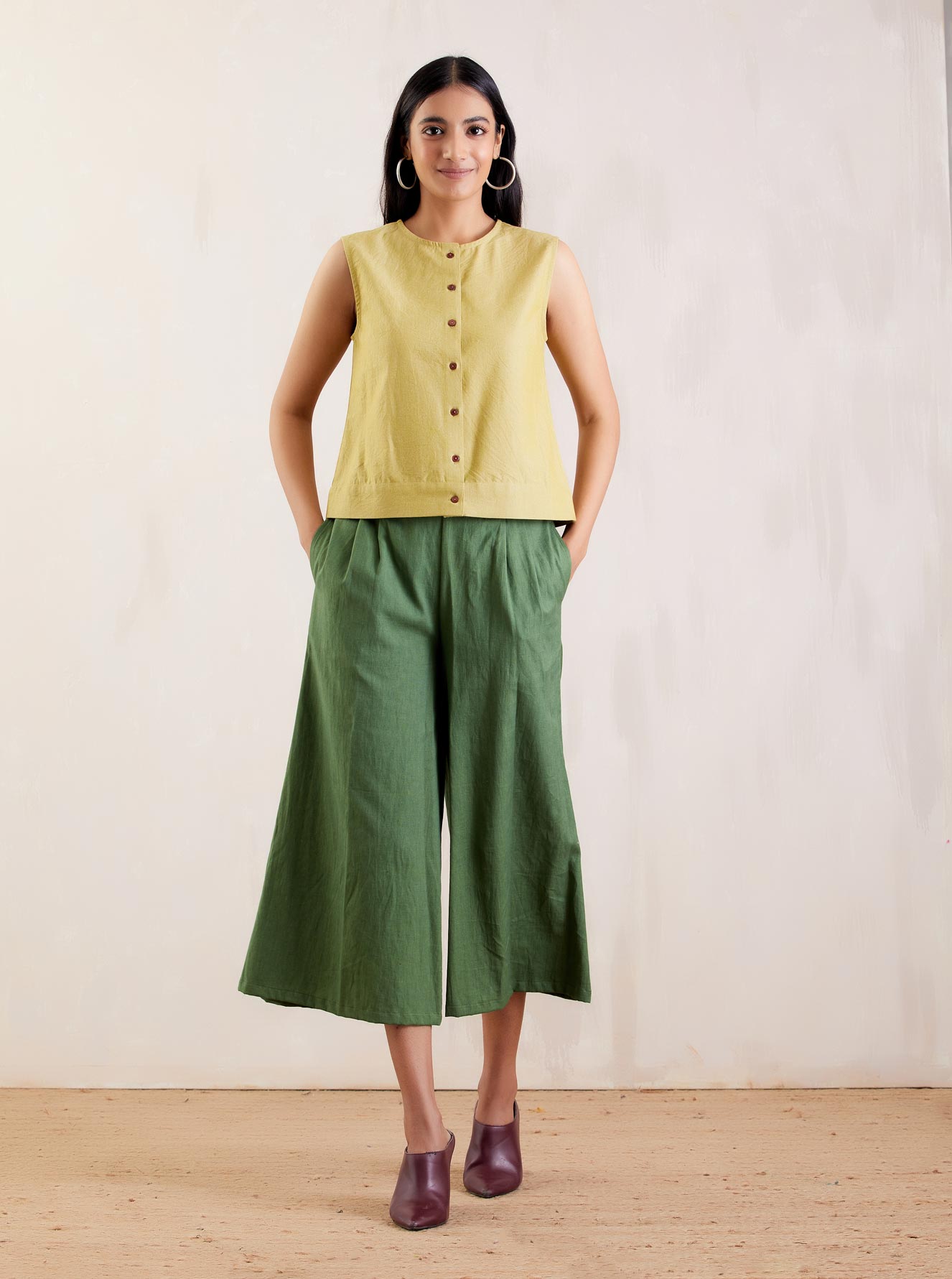 Lime Green Cotton Shirt Top - The Indian Cause