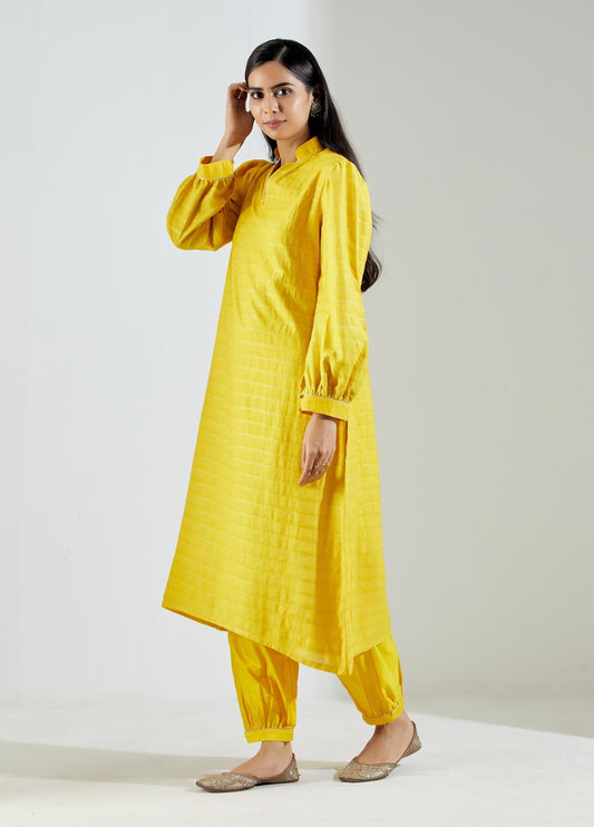 Yellow Polaris Kurta with Salwar and Dupatta (Set of 3) - The Indian Cause